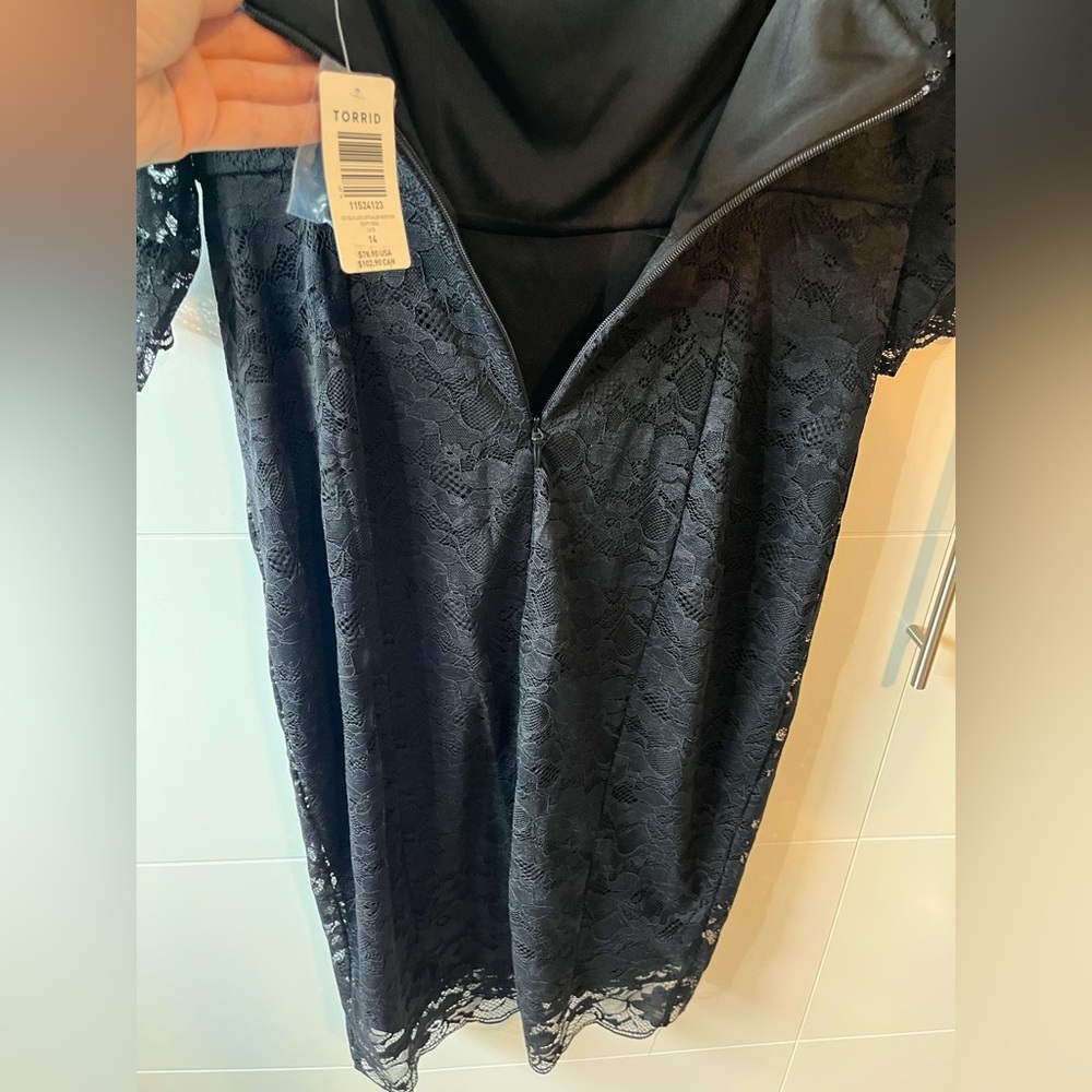 NWT Torrid Black Lace Dress Size 14 - Picture 7 of 16